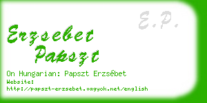 erzsebet papszt business card