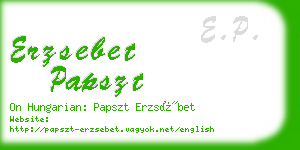 erzsebet papszt business card